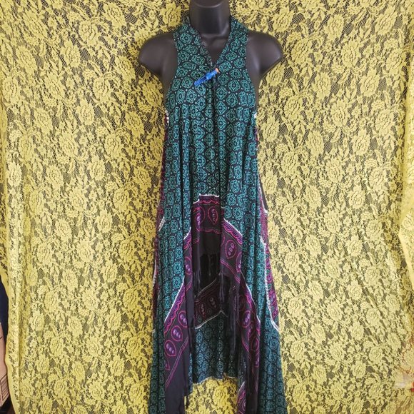 Embroidered Butterfly Tapestry Print Kimono Vest Cover Up - Picture 4 of 6